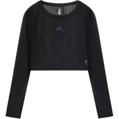 Maglietta Sportiva Traspirante a Maniche Lunghe Vestibilità Regolare Top da Donna Nera JP1459