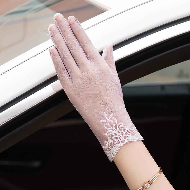 Women's Lace Flower Sun Protection Driving Gloves - Breathable, Lightweight, Touchscreen-Compatible for Outdoor Cycling