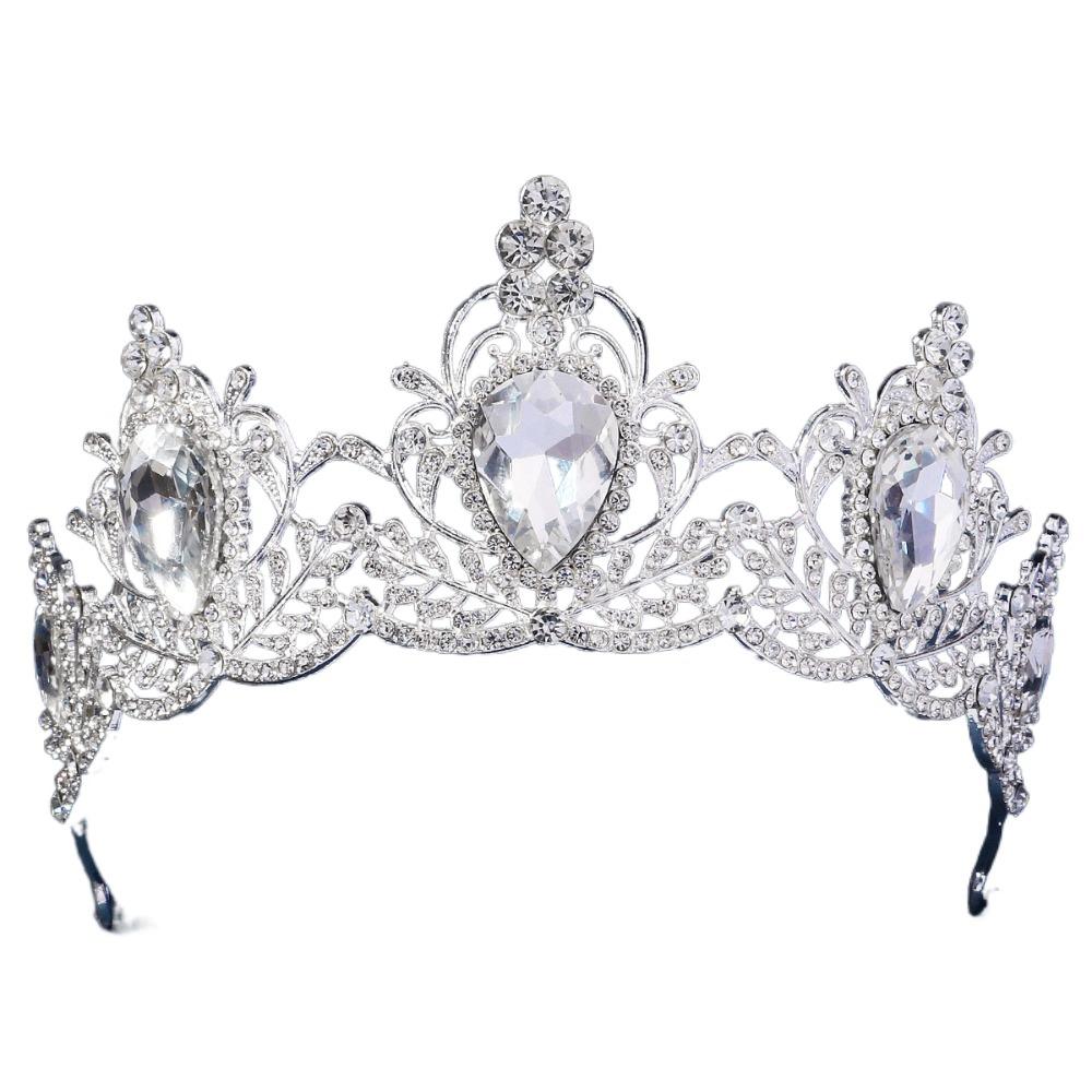 Shiny Princess Tiara Luxury Rhinestone Crown Elegant Baroque Crown  Bridal