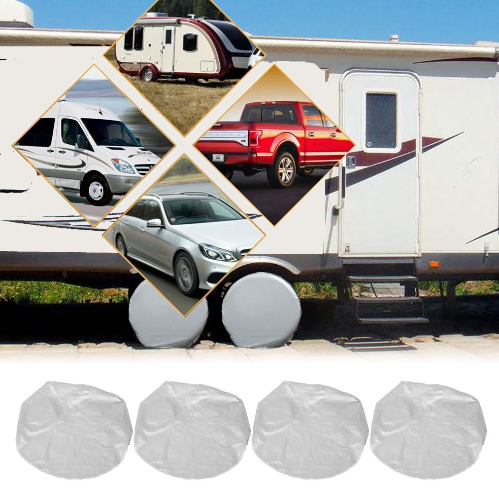 4Pcs 27"29" Wheel Tire Tyre Silver Protection Cover for Car Jeep RV SUV Truck Trailer