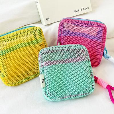Mini Geldbörse Tragbare Mesh-Make-up-Tasche Dopamin-Mesh-Gewebe Geld Lippenstift Lidschatten Aufbewahrungstasche für Reisen Einkaufen