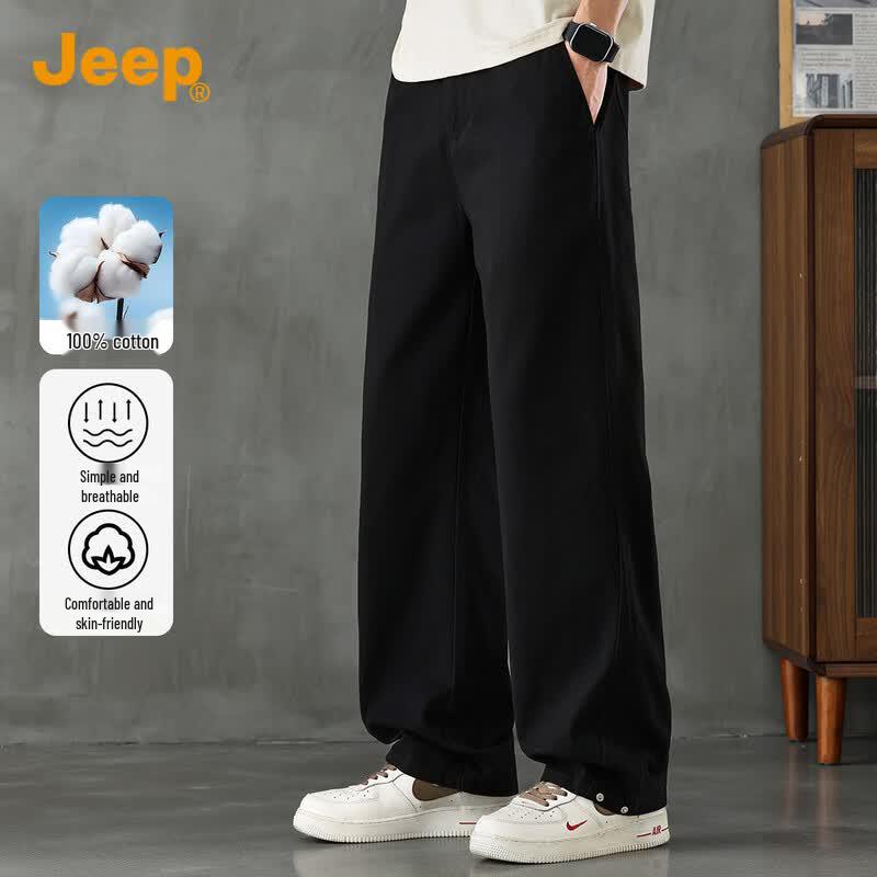 JEEP Men s Trendy Pure Cotton Straight-Leg Casual Pants XL