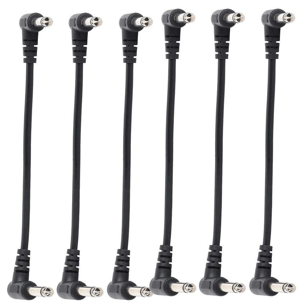 6PCS Guitar Effect Pedal Cables 6.35mm Elbow Right Angle Connector Head 6in Length