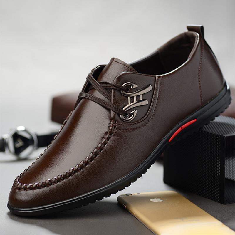 Satın alın Men'S Leather Shoes Original Leather Leisure Shoes Formally