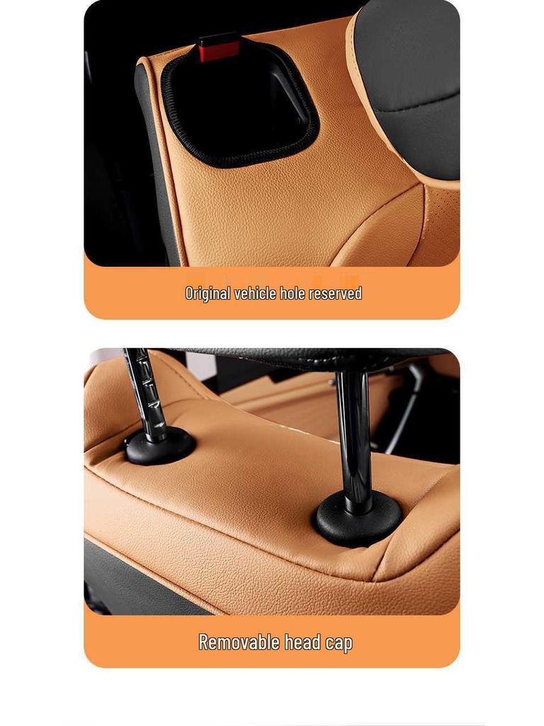 Breathable Perforated Leather Seat Covers for 2023-2025 Geely Boyue L: Full Coverage, Four Seasons Cushion