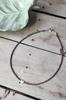 Handmade Choker with Dark Purple Seed Beads and Natural Heart Shell Pendant