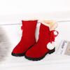 2025 Winter Girls' Slip-on Cotton Snow Boots - Fashionable Princess Style for Middle & Older Children