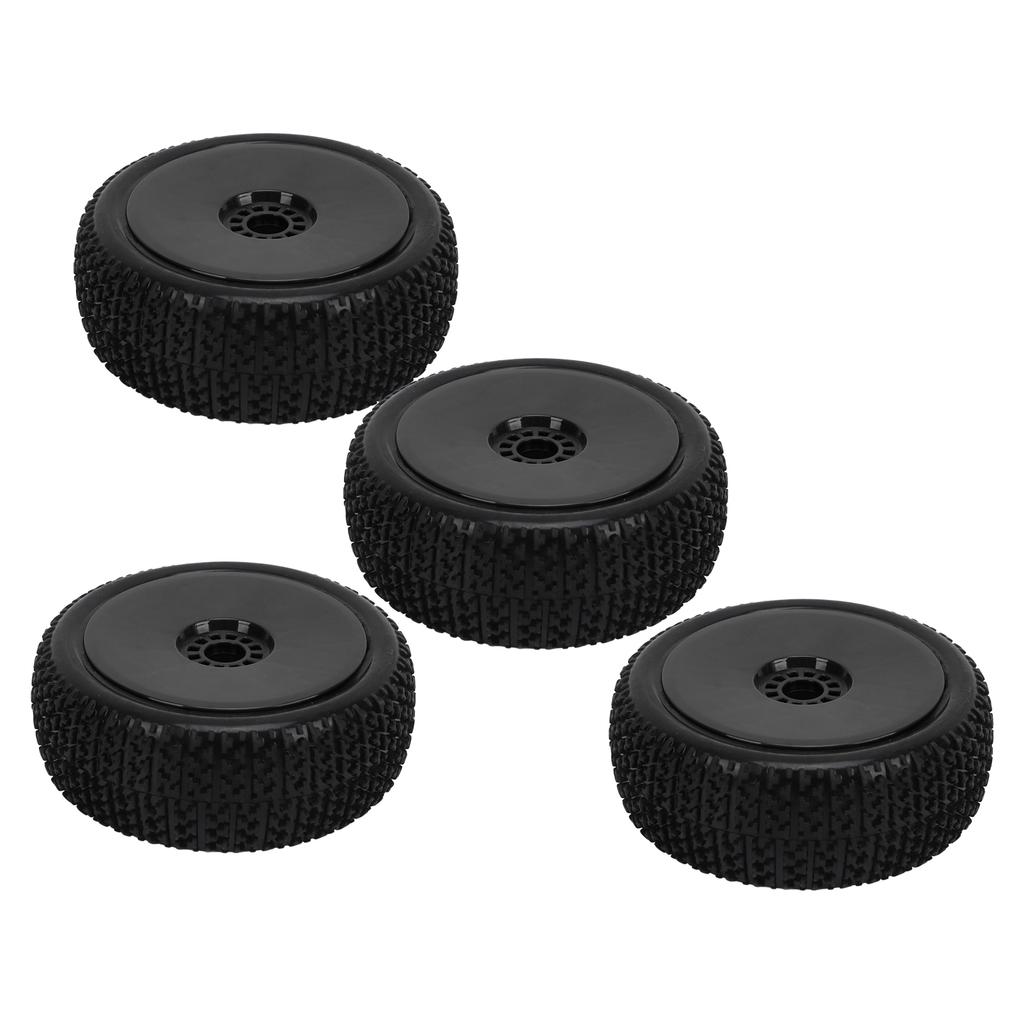 4PCs 1 8 RC Truck Tires Rubber Wheel Tires Accessory Replacement for HPI RC Off Road Vehicle Black