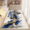 Sports Area Rug, Stephen Curry Warriors Number 30 Blue Jersey Vertical Typography 3 Point Revolution White Print, Fan Decor, Non-Slip Mat