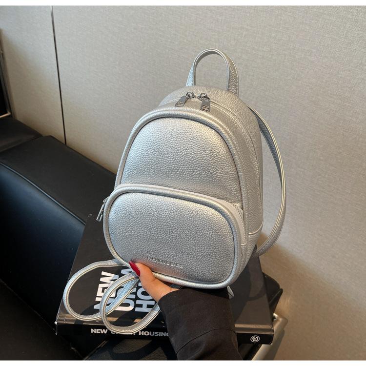 Fashion mini small bag women's new spring backpack simple texture travel small backpack