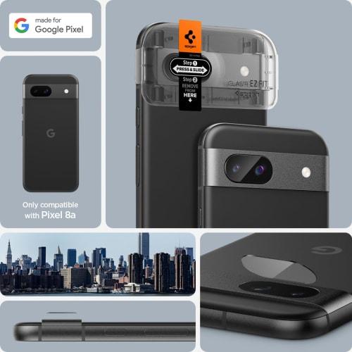 Spigen Google Pixel8a Folie de Sticlă Protecție Obiectiv Cameră Folie Cameră 2 Bucăți Glas tR EZ Fit Optik AGL07465