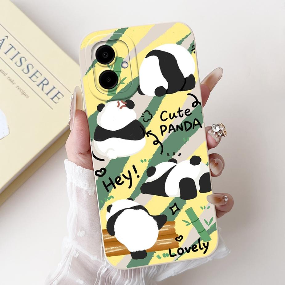 For Samsung Galaxy A06 Case SM-A065F Cute Panda Cartoon Cover Shockproof Phone Case For Samsung A06 A 06 GalaxyA06 4G Soft Shell