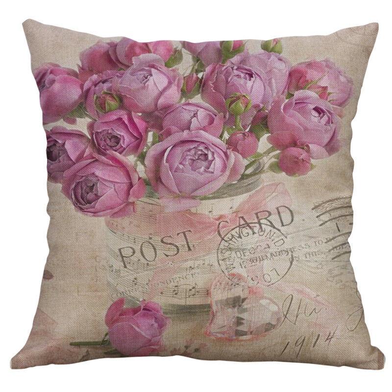 Vintage Flower Cotton Linen Cushion Cover Soft Decorative Pillow Case For Home Comfort