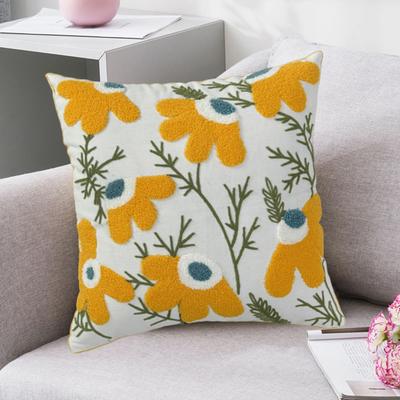 Floral Pillow Cover 18" X 18" Flower Throw Pillow Case Zippered Rustic Pillow Cover for Living Room Sofa Couch Bedroom Decoration