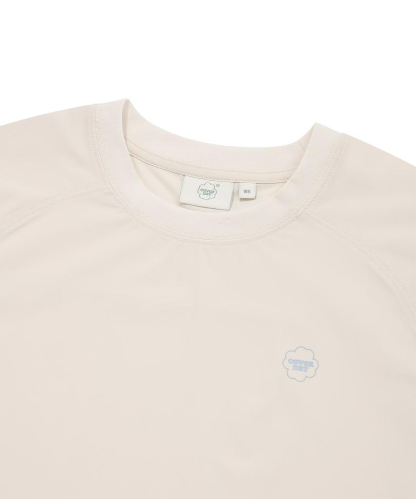 COVERNAT WOMAN Comfort String Crop T-Shirt Ivory