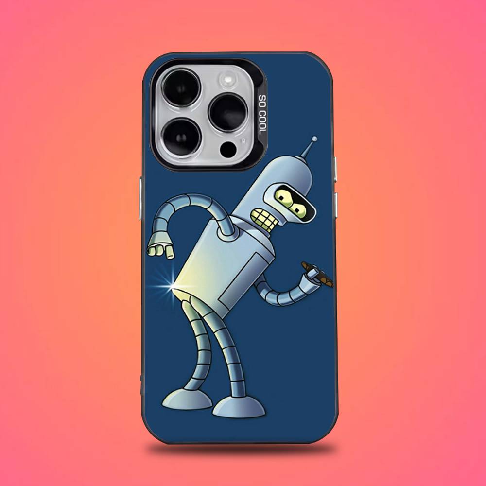 Cartoon F-Futurama Robot Phone Case For iPhone 16,15,14,13,12,11,Pro,Max,Plus,Mini,XS,SE Anti Fall Black Matte Hard Bumper