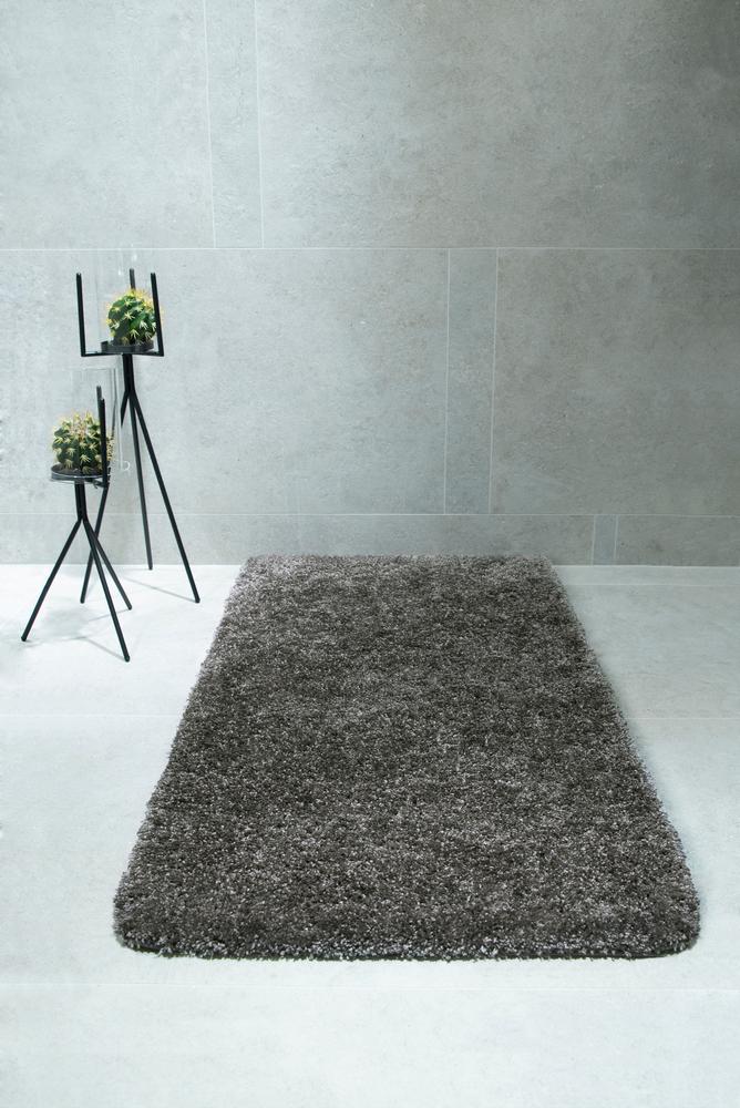Q-BATH PREMIUM DECOR 1642 Bathroom Rug Fluffy Dark Brown 120 X 70 Cm Microfiber