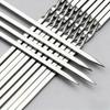 SMVP Stainless Steel Flat BBQ Skewers with Wooden Handle (Set of 2)
