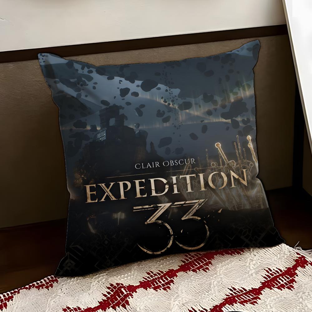 CClair Obscur EExpedition 33 Cushion Cover Reversible Soft Durable Pillow Cover Home Car MultiScene Use for Daily Comfort