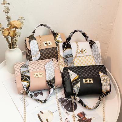 Bag Women's Bag Printed Plaid Small Square Bag New Women's Niche Hand Carry One Shoulder Messenger Bag