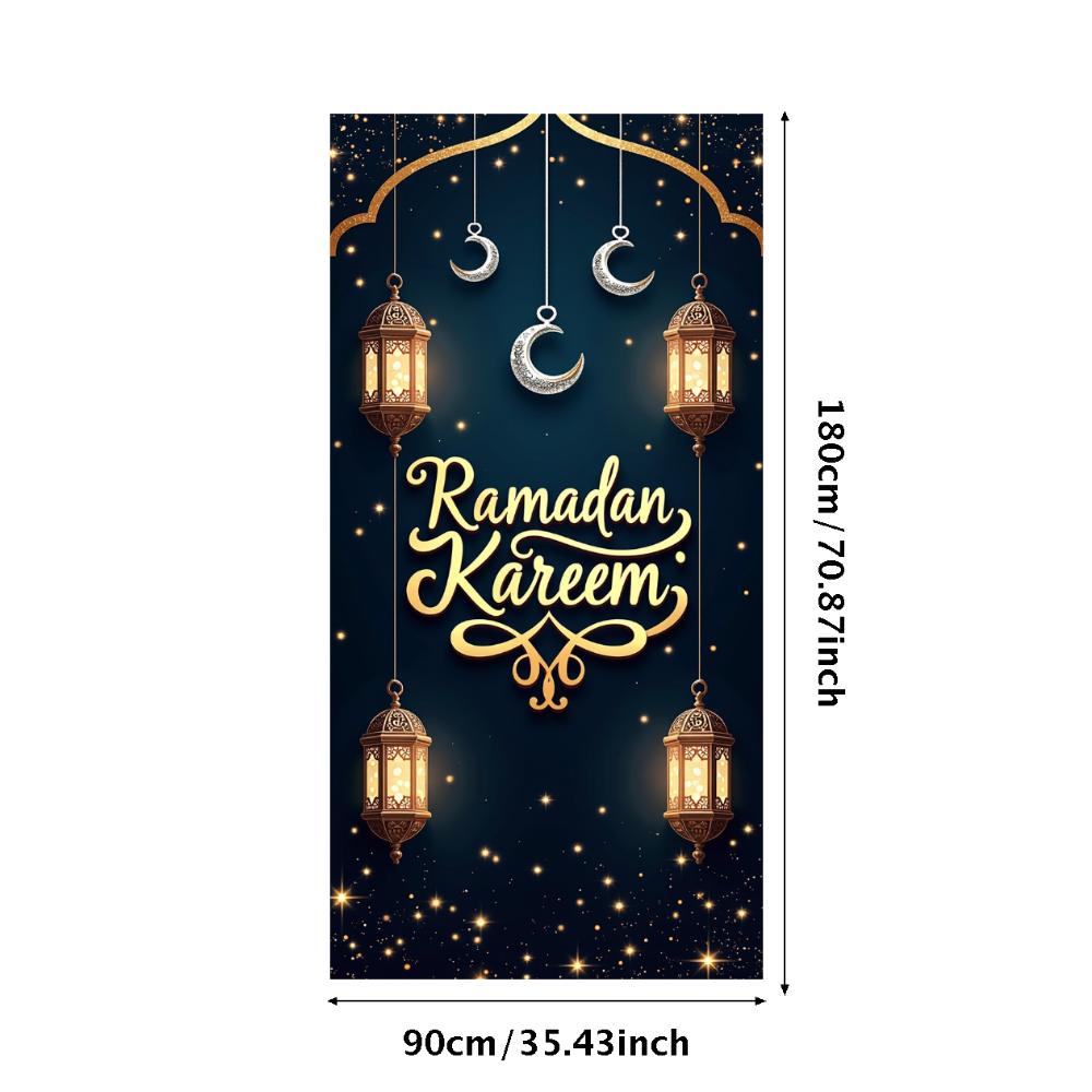 Ramadan Kareem Banner Mosque Lanterns Festive Welcome Backdrop Ramadan Mubarak Party Home Decor Photography Props Background
