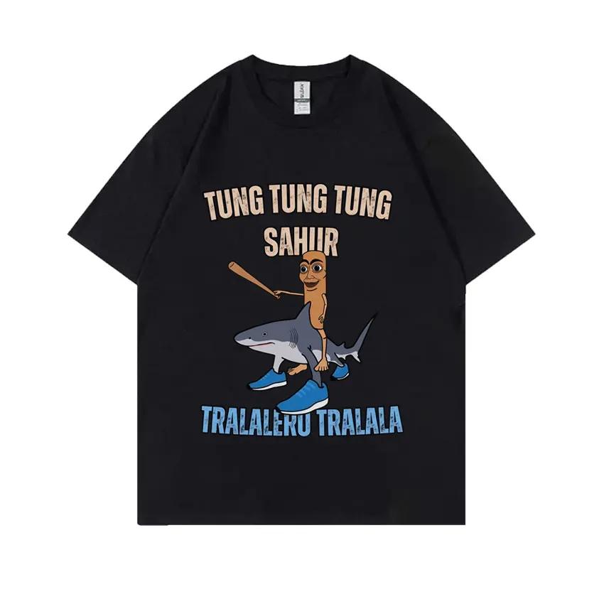 2025 Italien Brainrot Tung Tung Tung Sahur Tshirt For Men Tralalero Tralala Boneca Ambalabu Lirili Larila Hommes Men's Humor Tee