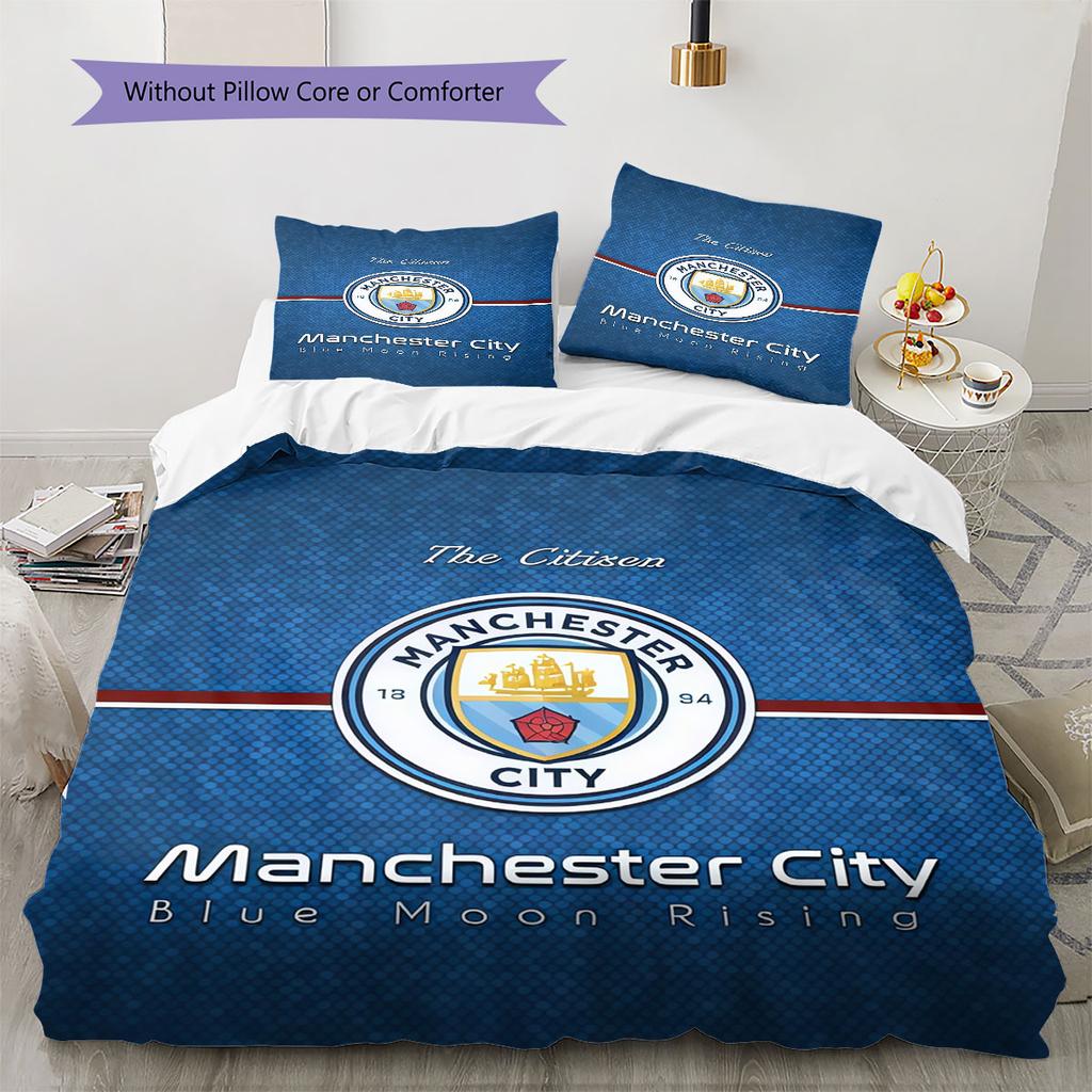 Pure MCFC Pride Bedding Quilt Set Quilt Cover Pillowcase Home Decoration Birthday Gift (1 * Duvet Cover + 2 * Pillowcase, Without Core)
