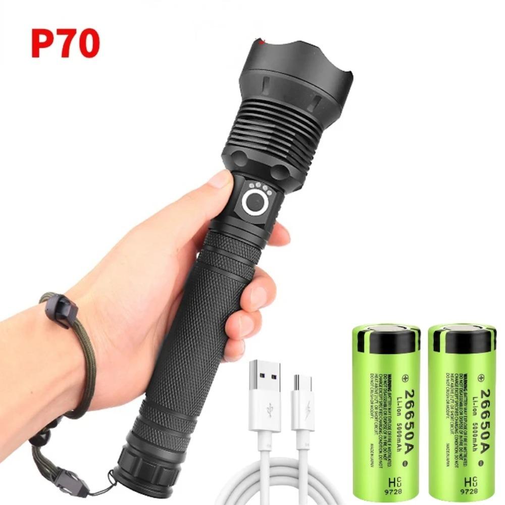 High-power Super Bright LED Flashlight Aluminum Alloy Telescopic Zoom USB Rechargeable Camping Hiking Lantern Emergency Lamp