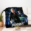 Johnny Hallyday - Allume Le Feu PosterBlanket Flannel Throw Blanket for Sofa, Bed, Travel, Camping, Office, Couch, Chair, And Bed Gift for C