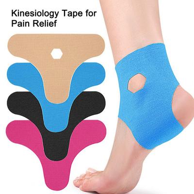 Vorgeschnittenes Kinesiologie-Tape für den Knöchel Baumwolle Wasserdicht Elastisches Sporttape zur Schmerzlinderung Knöchelverstauchung Bandunterstützung