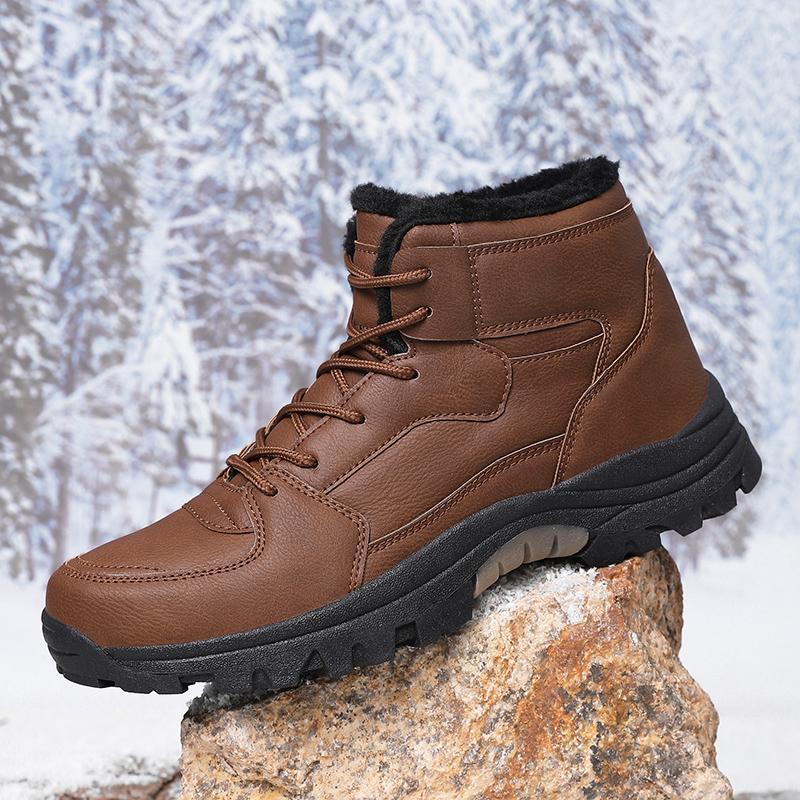 Men's Winter Boots Warm Snow Boots Non-slip Waterproof Shoes High-top Outdoor Plush Shoes Plus Size Boots
