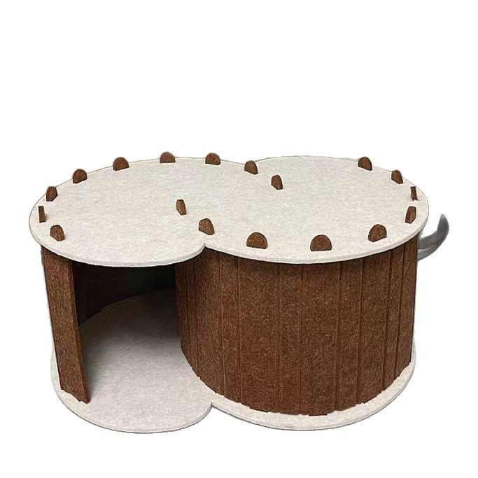 Four Seasons Semi-Enclosed Double Layer Felt Cat House & Tunnel