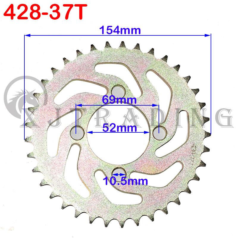 Motorcycle 420/428 Chain 31T/37T/41T/48T 52MM Rear Chain sprocket for Chinese ATV Quad Pit Dirt Bike Motor Moped Accessories