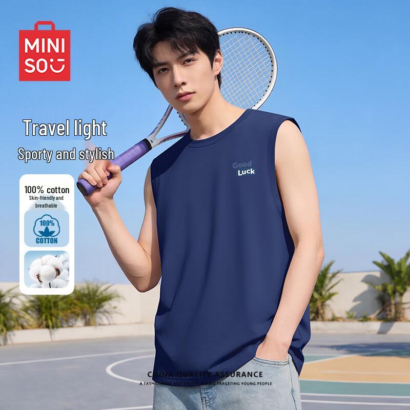 MINISO Men s Cotton Sleeveless Sport T-shirt Z 4XL