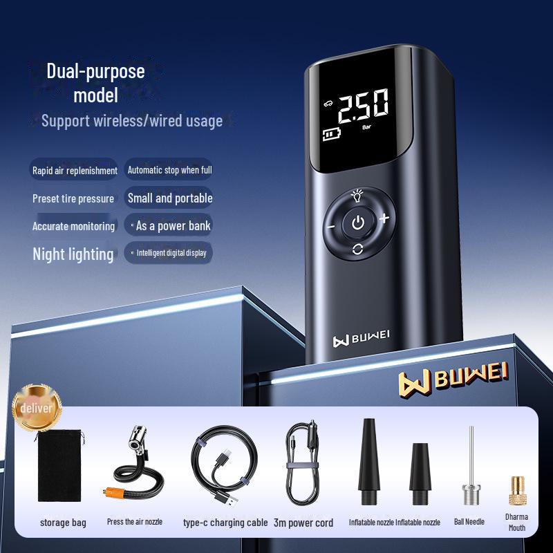 Compacte Draadloze Luchtpomp voor Fietsen, Auto's en Motorfietsen
