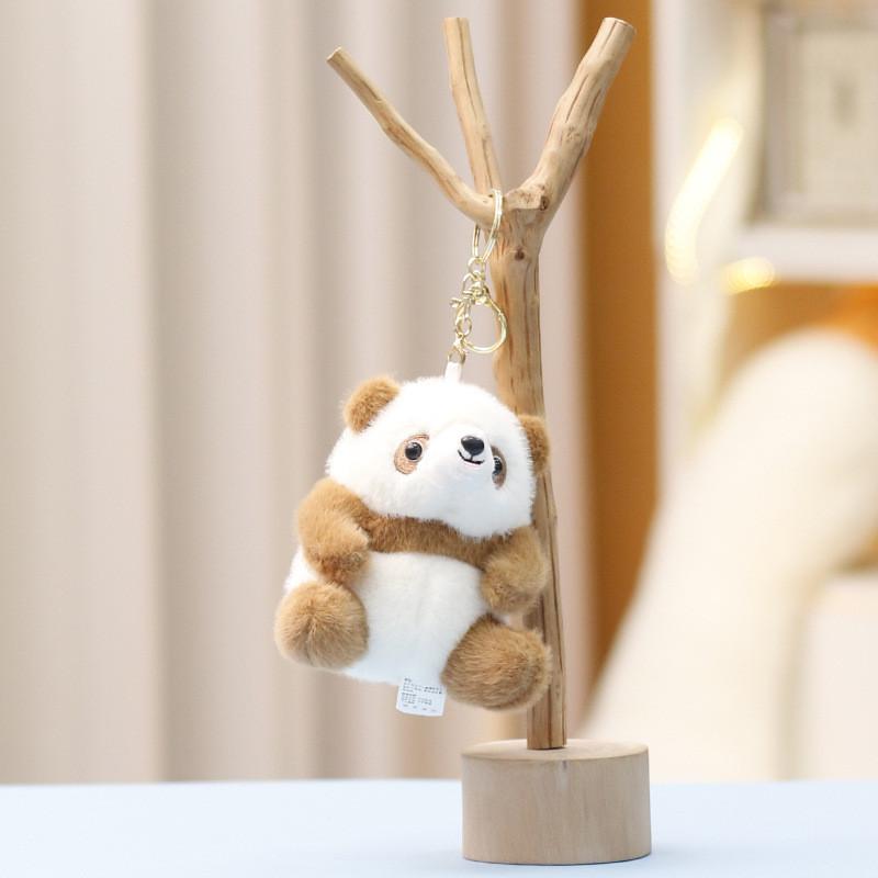 

Panda Plush Toy Cute Doll For Girls Gift Bag Decoration Soft Stuffed Animal коричневий