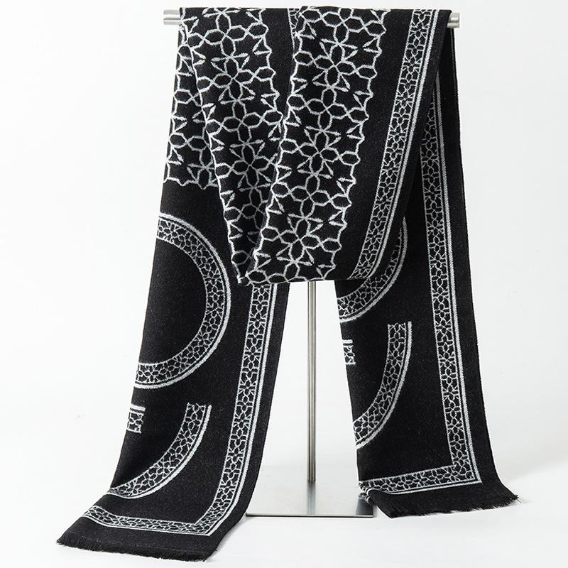 

Классический мужской полосатый шарф - европейский и американский стиль, идеальный подарок для парня, деловой и повседневной одежды 180cm