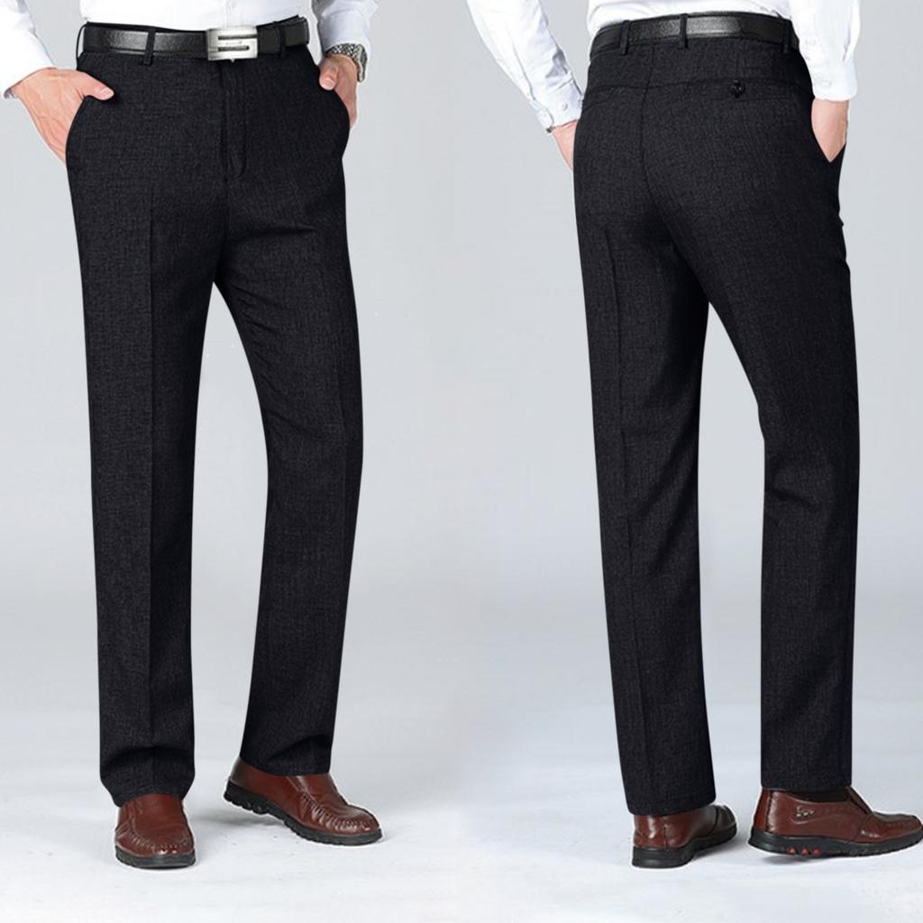 Men's Summer Suit Trousers Men's Casual Breathable Straight Leg Trousers