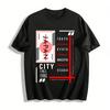 Minimalist Japanese Style Contrast Print Casual T-shirt Pure Cotton T-shirt