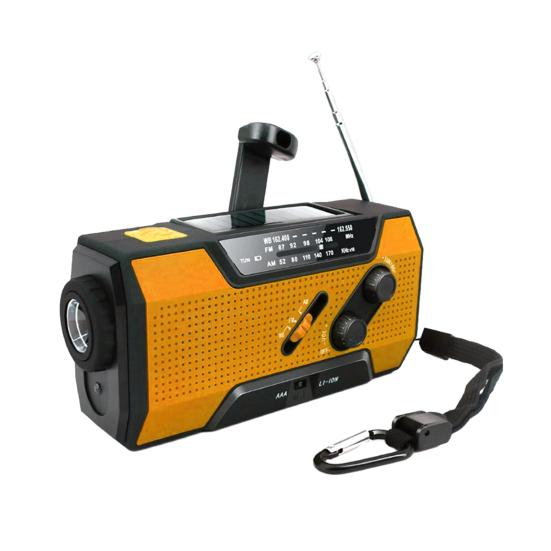 

Аварийное метеорадио с солнечной панелью NOAA/FM/AM портативное радио для выживания с большим децибелом приема сигнала SOS оранжевый