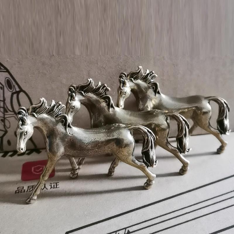 Creative Brass Small Retro Horse Shape Ornament, Micro Landscape Tea Pet Indoor Desktop Decoration Metal Crafts Accessories, 1Pc