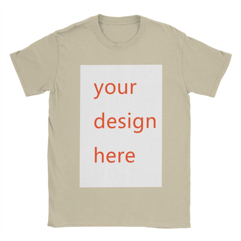 DIY YOUR LOGO Customized Your OWN Design T Shirts Men 100% Cotton Double Print T-Shirts Round Collar Tee Shirt New Clothes