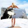 Lightweight Beach Towels Quick Dry, Husky Dog Soft Microfiber Sand Free Pool Bath Outdoor Travel Towel for Camping Swimming Yoga