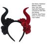 Gothic Red Black Flower Rose Headband Horn Hair Hoop Women Halloween Headband Party Costume Dress Up Carnival Hair Accessories