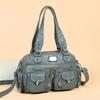 High Quality Soft Washed Leather Shoulder Bag for Women Women Bag Luxury Designer Multifunction Travel Handbag Commuter Tote Sac