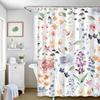 Blue Shower Curtain,Cotton Floral Cottagecore,Elegant Floral Fabric Shower Curtain Machine Washable Waterproof Bathroom Decor