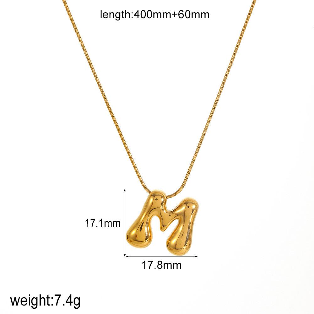 Personalized Gold Stainless Steel Letter Necklace With Diy Name Pendant For Men Women