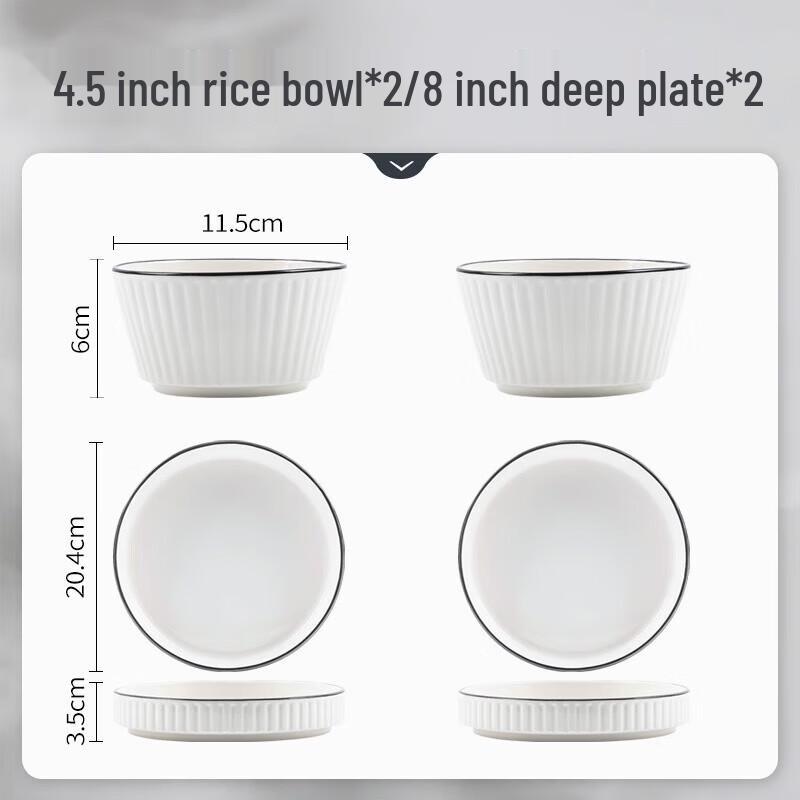 Mod Lanka Nordic Black Line Dinnerware Set