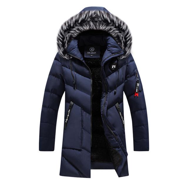 Parkas Men Winter Jacket Long Thicken Coat Warm Cotton Hooded Outwear Overcoat Drop Shipping