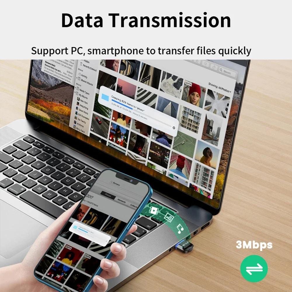 USB Bluetooth 5.4 Dongle Adapter for PC Speaker Wireless Mouse Music Audio Receiver Transmitter